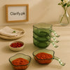 Transparent sauce dip 6 bowls set - green glass - Clarify.pk