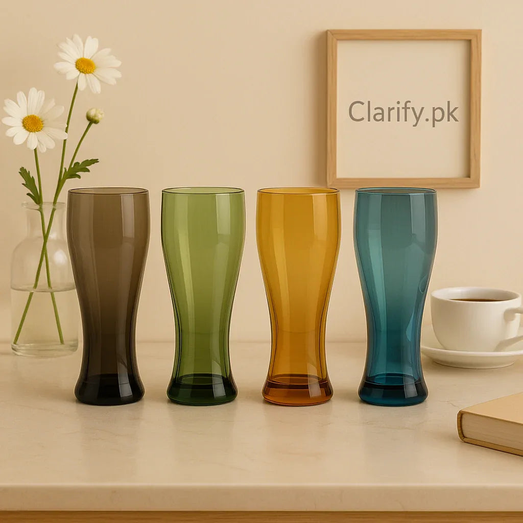 4-Piece Elegant color-tinted pilsner glass set - Clarify.pk