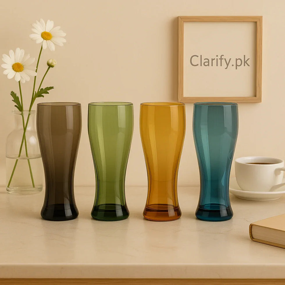 4-Piece Elegant color-tinted pilsner glass set - Clarify.pk