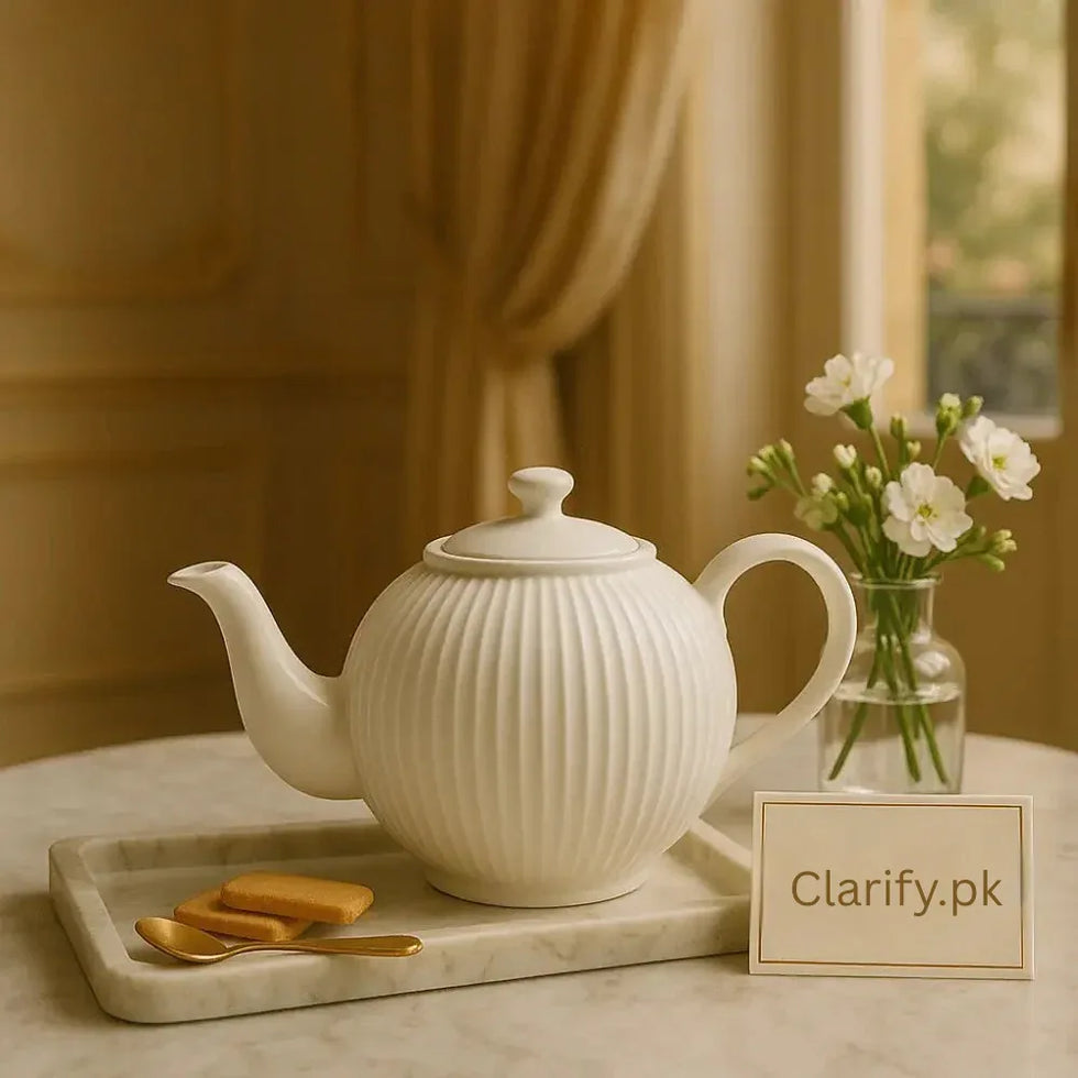 Elegant Ceramic Teapot with Lid - Stylish & Durable - Clarify.pk