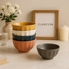 Luxury Ceramic 5 bowl set – Matte Multicolor - Clarify.pk