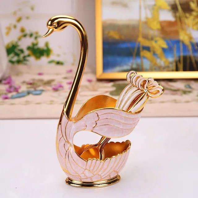 Swan Figurine Home Decor with Gold Finish - Clarify.pk