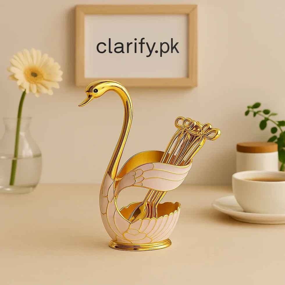 Swan Figurine Home Decor with Gold Finish - Clarify.pk