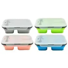 Collapsible Silicone Lunch Box with Compartments - Clarify.pk