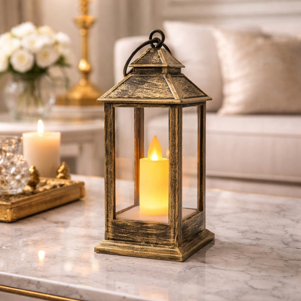 Vintage Style LED Luminous Lantern – Antique Decorative Lamp (EACH) WT