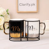 Couple Coffee Mugs with Stand - Mr & Mrs Set - Clarify.pk
