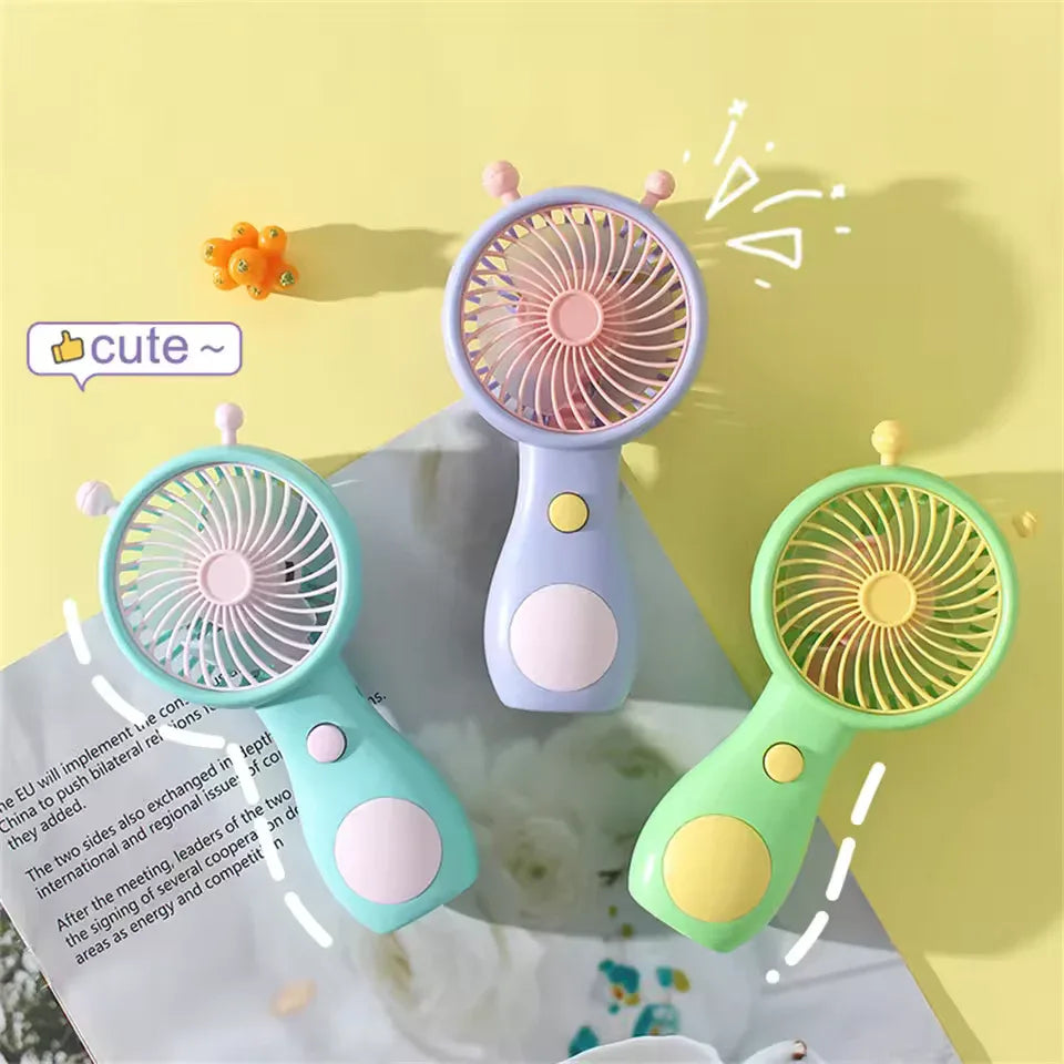 Portable Mini Fan USB Rechargeable - Cute & Compact - Clarify.pk