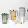 Premium Transparent Ripple Glass Water Jug with Gold Accents AB