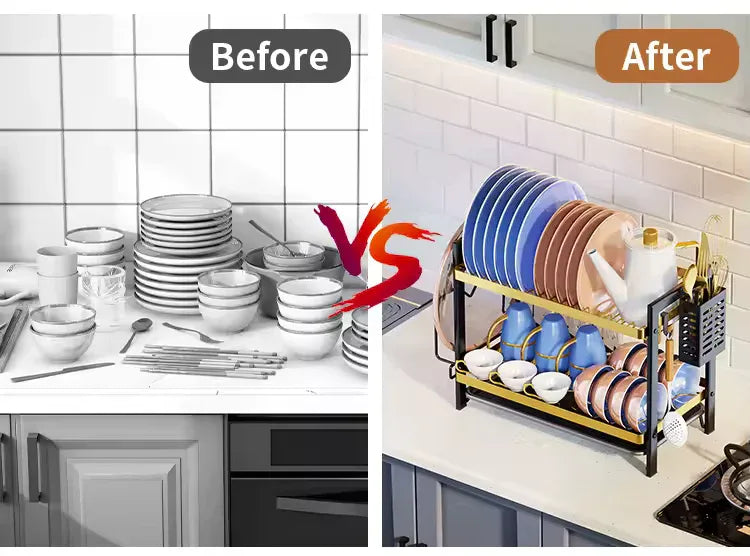 Dish Drying Rack with Utensil Holder - Clarify.pk