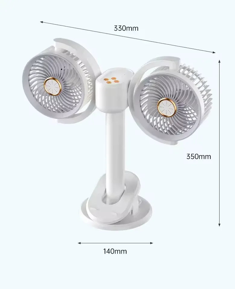 Double Head Recirculating Fan with Aromatherapy - Clarify.pk