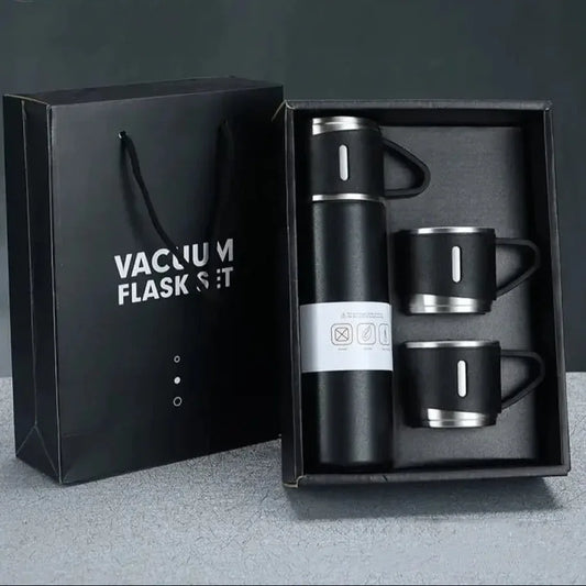 High Quality Food Grade Stainless Steel Vacuum Flask Set for Hot and Cold Drinks - Clarify.pk