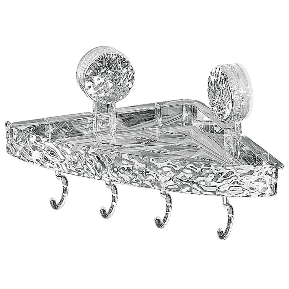 Glacier Pattern Shower Suction Cup Shelf – Bathroom Organizer - Clarify.pk