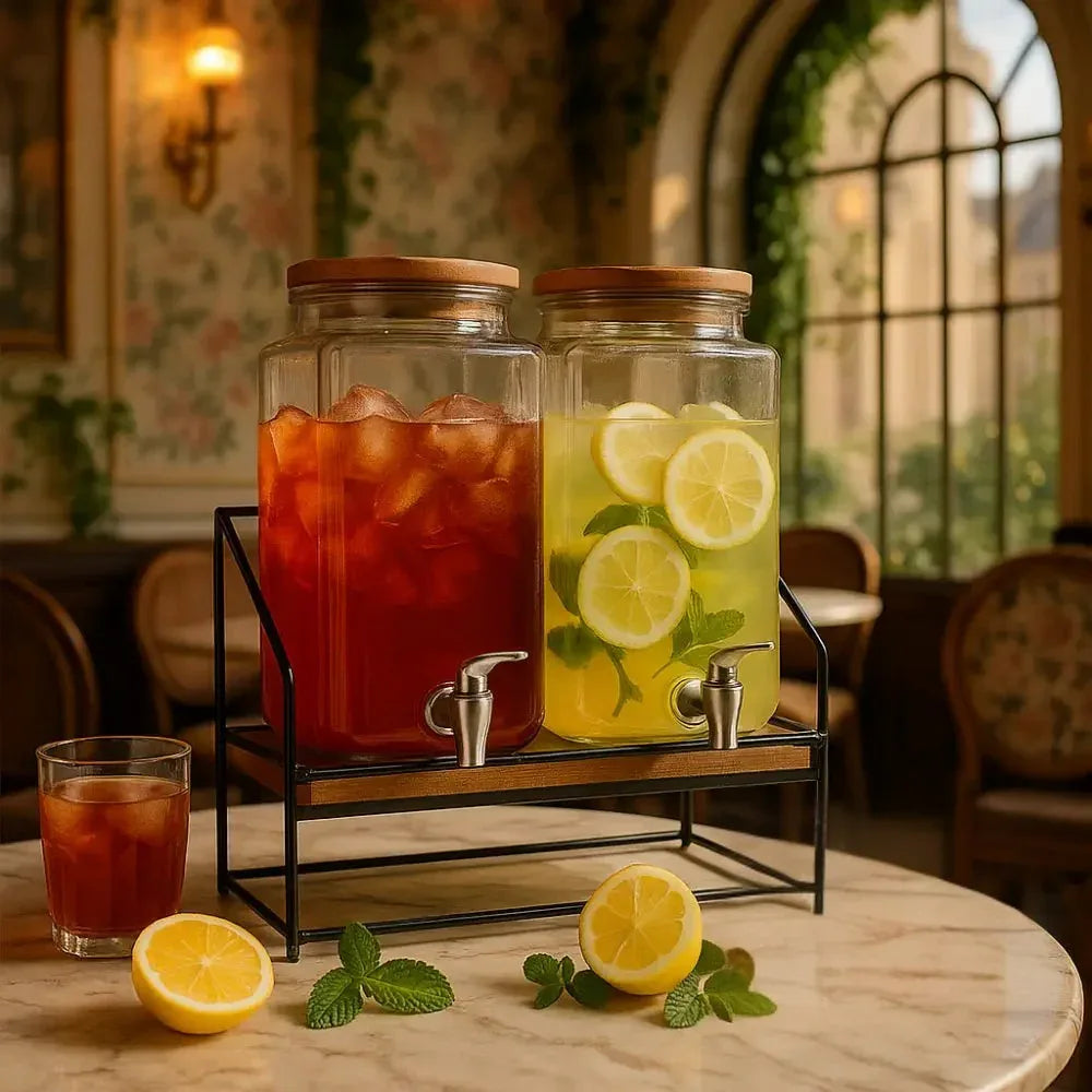 Dual Chamber Beverage Dispenser with Stand - Clarify.pk