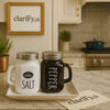 Black & White Salt & Pepper Shaker Set – 2pcs Glass - Clarify.pk