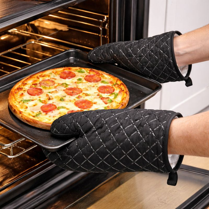 Professional Heat-Resistant Quilted Oven Mitts & Gloves (Pair) WYT