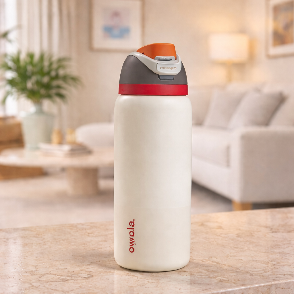 Owala FreeSip® Insulated Stainless Steel Water Bottle – 32oz Ivory White MJ