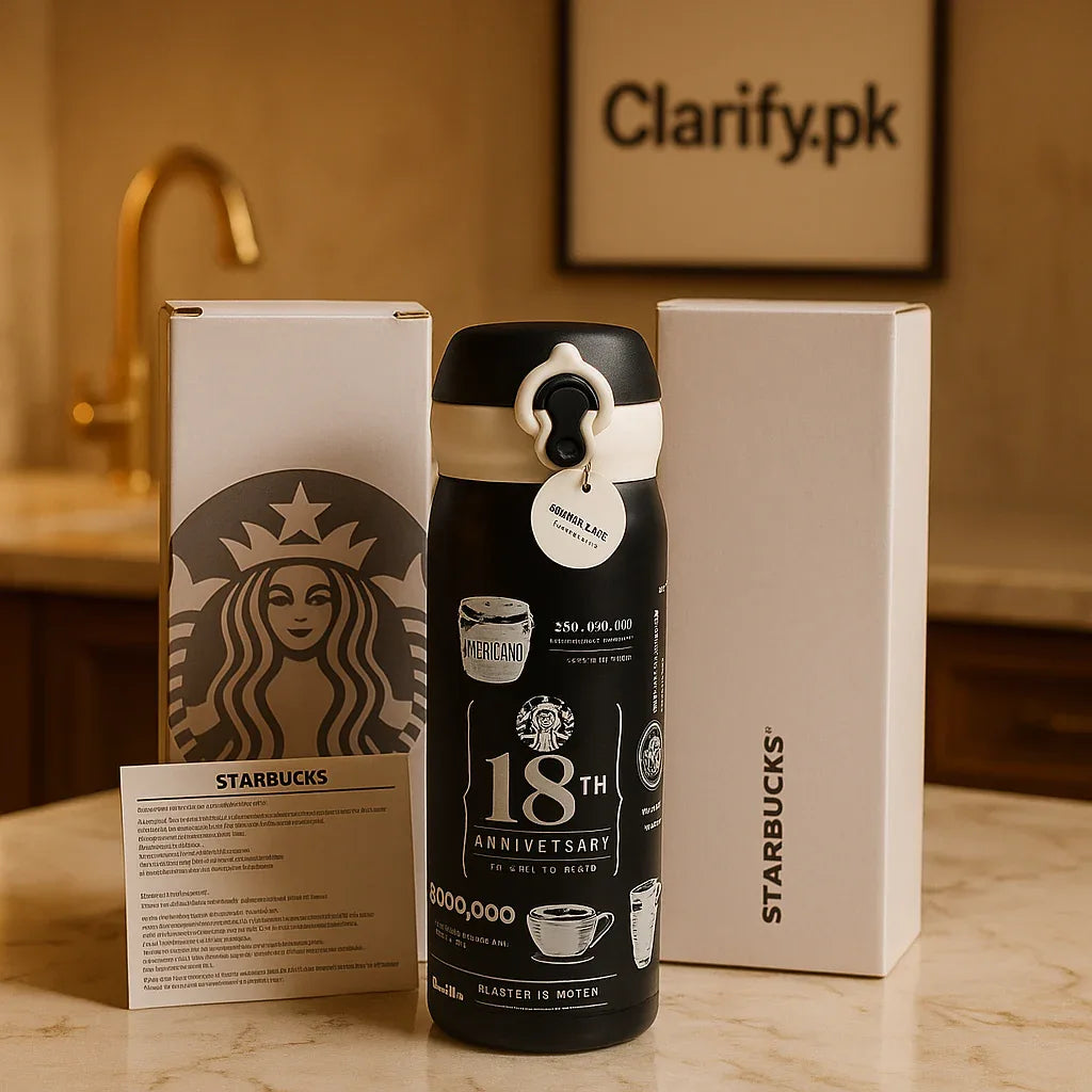 Starbucks Black & White Anniversary Bottle - Premium Edition - Clarify.pk