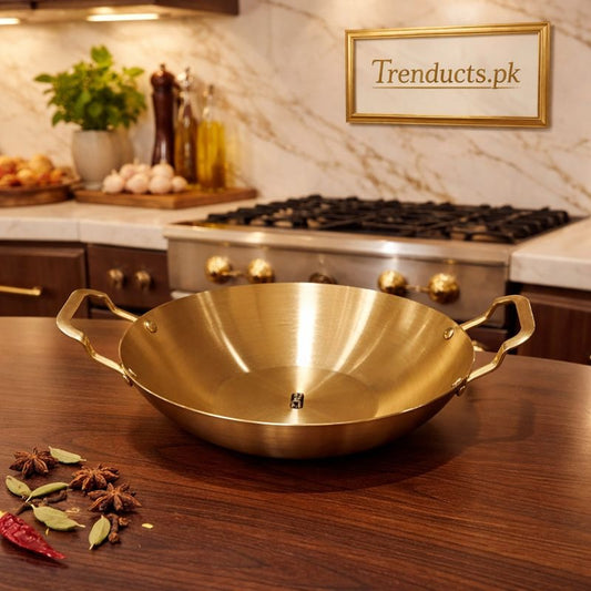 Stainless steel golden cooking pot heavy duty kitchen cookware