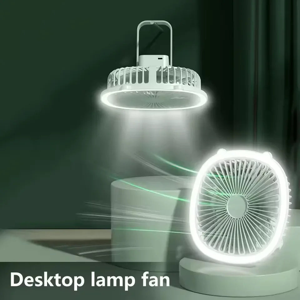 Electric Cooling Fan with Night Light - Desktop Lamp Fan - Clarify.pk