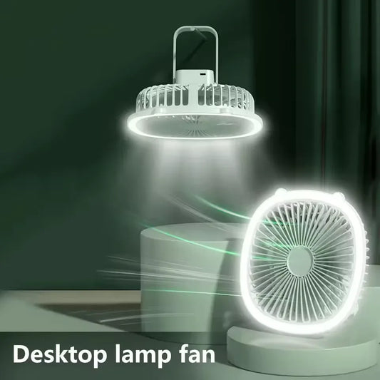 Electric Cooling Fan with Night Light - Desktop Lamp Fan - Clarify.pk