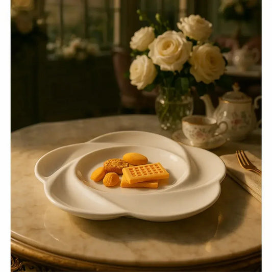 Elegant White Dessert Tray - Stylish & Durable - Clarify.pk