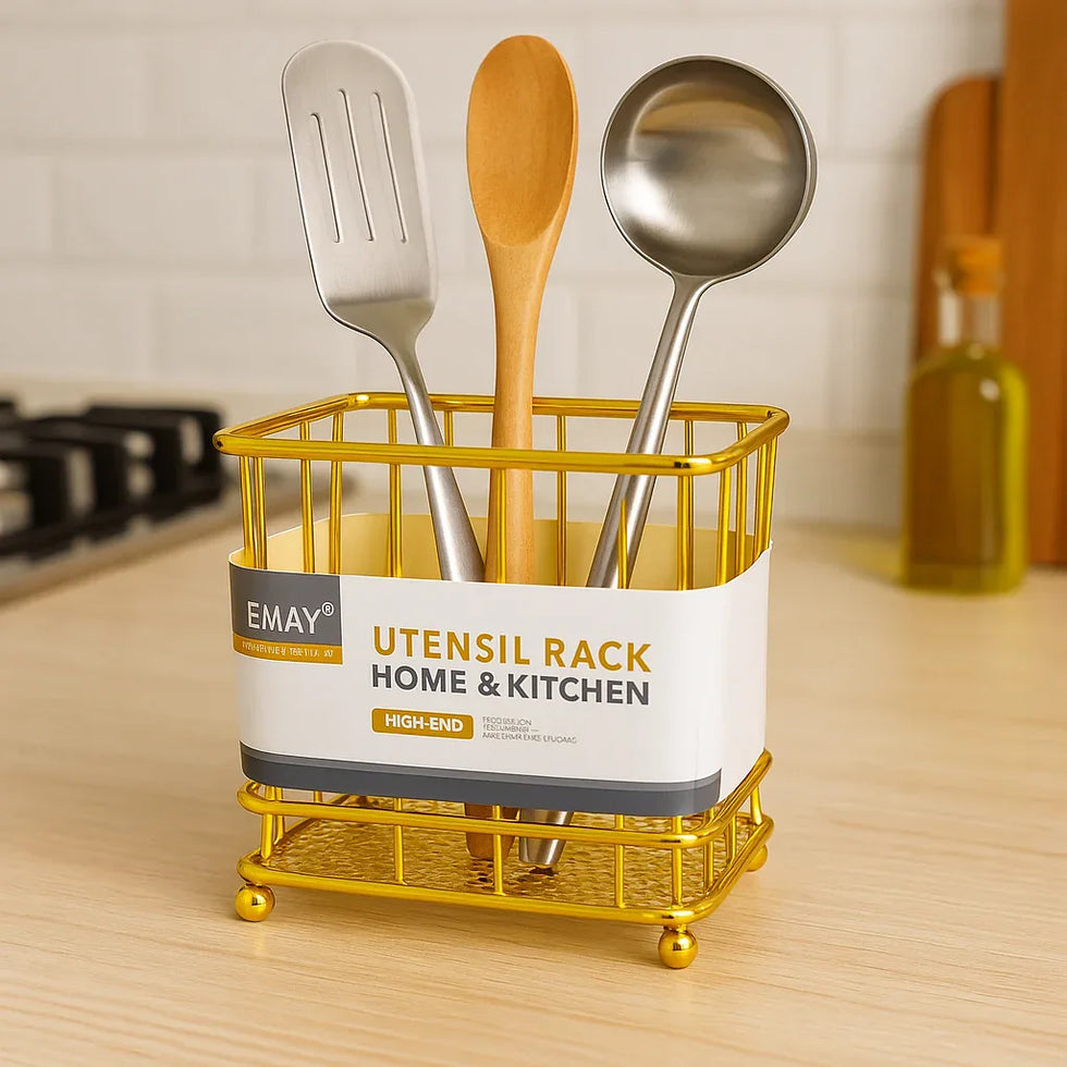 Golden Spoon Holder Rack - Durable Kitchen Organizer - Clarify.pk