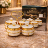 4-Compartment Luxury Gold Canister Set – Ceramic Jars with Heart Stand - Trenducts.pk