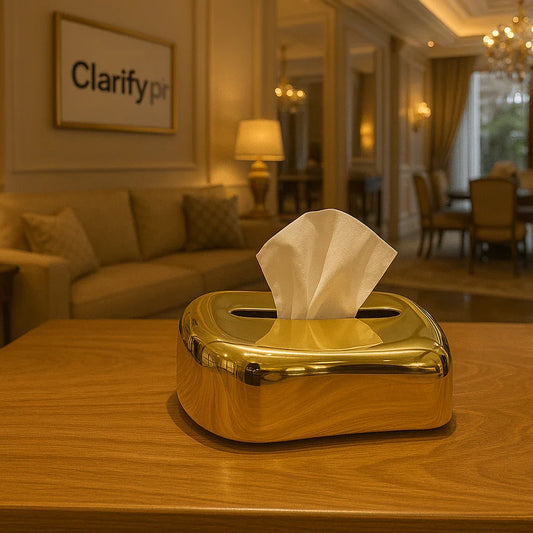 Luxury Golden Tissue Box – Premium Home Décor Edition - Clarify.pk