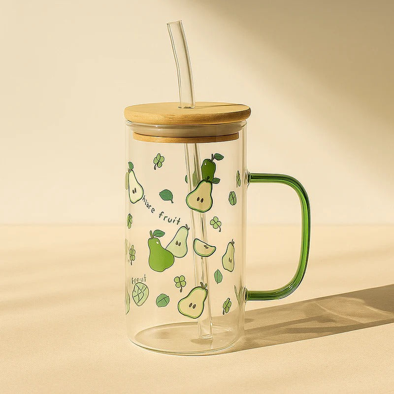 Transparent Glass Mug with Lid – Minimalist Clarity MJ