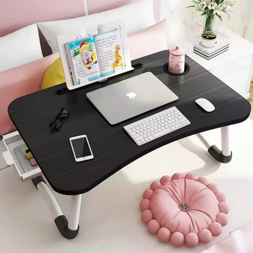 Foldable Laptop Desk with Cup Holder & Phone Stand - Clarify.pk