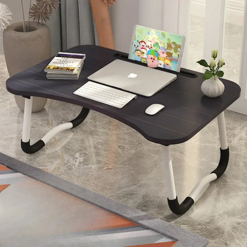 Foldable Laptop Desk with Cup Holder & Phone Stand - Clarify.pk