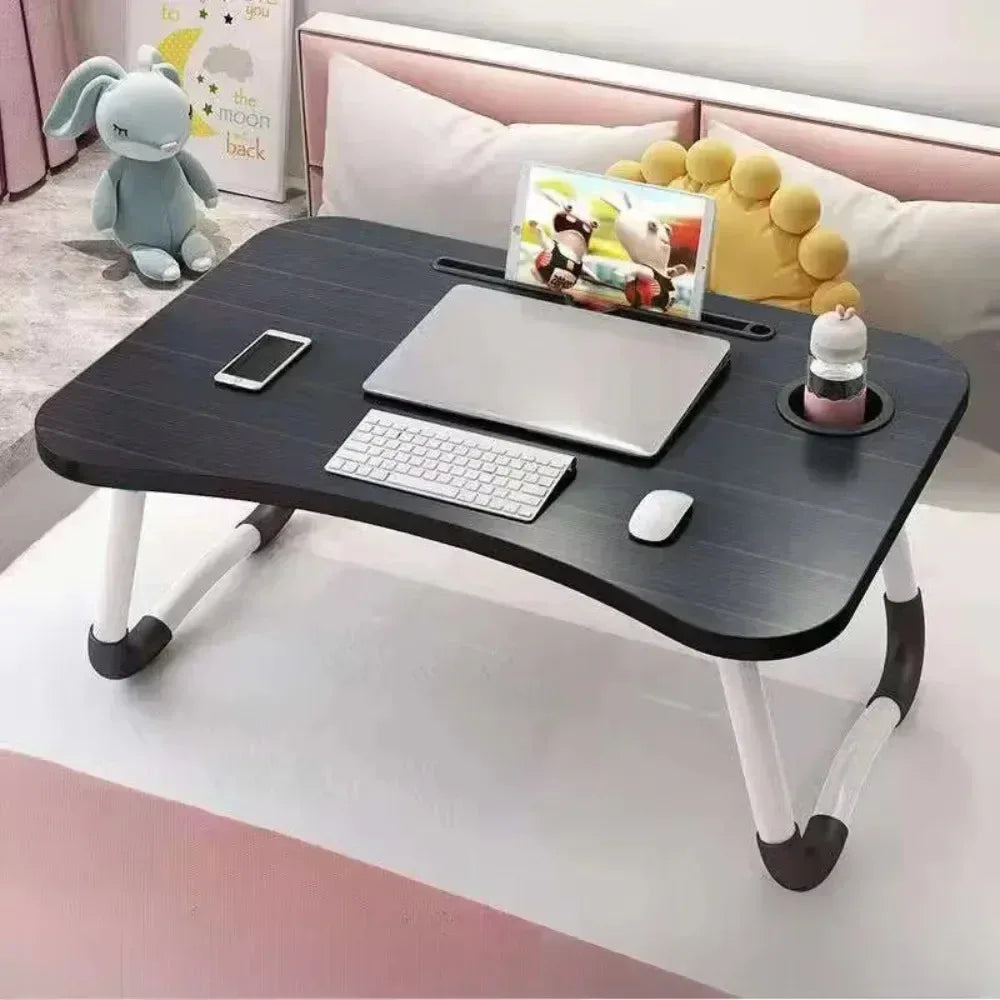 Foldable Laptop Desk with Cup Holder & Phone Stand - Clarify.pk