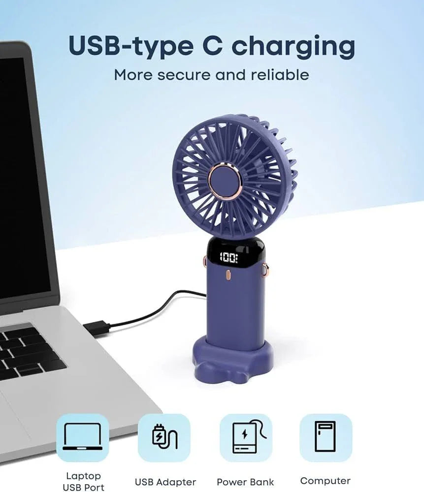 Foldable USB Table Fan with LED Display - Clarify.pk