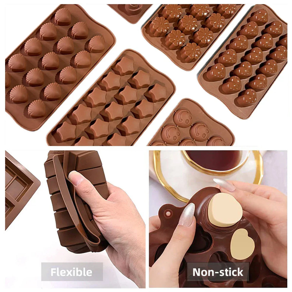 Silicone Chocolate Mold Flexible (Random design) - Clarify.pk
