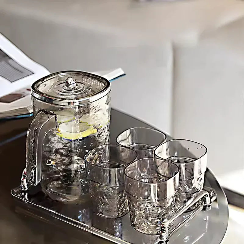 Glass Juice Pitcher with Lid - Elegant Design - Clarify.pk