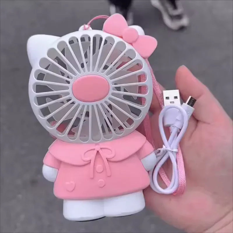 Hello Kitty Handheld Fan - Cute USB Rechargeable - Clarify.pk