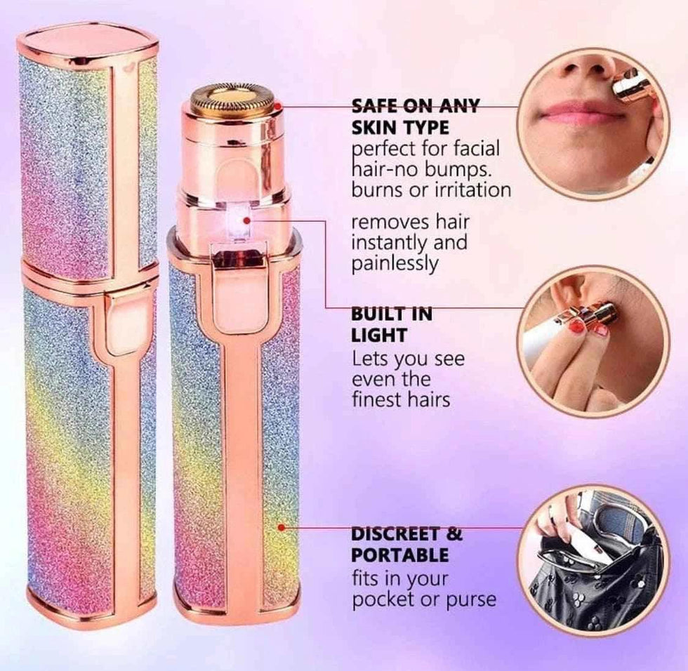 Glitter Eyebrow Trimmer 2 in 1 Rechargeable - Precision Hair Removal Tool - Clarify.pk