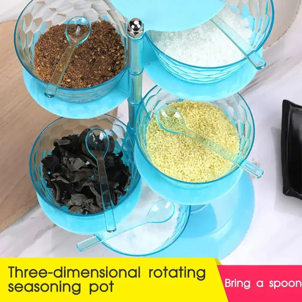 5 Layer Spice Organizer with Glass Containers - Clarify.pk