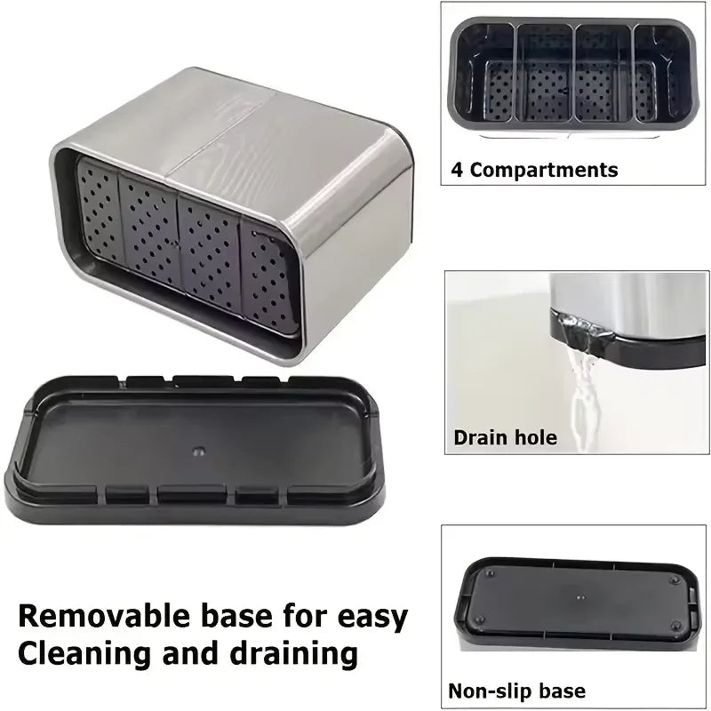 Stainless Steel Kitchen Cutlery Organizer - Clarify.pk