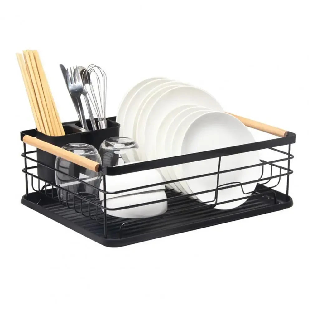 Iron Frame Kitchen Storage Rack with Utensil Holder - Clarify.pk
