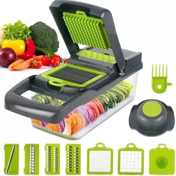 12 in 1 Multifunctional Vegetable Cutter with Storage Box - Clarify.pk