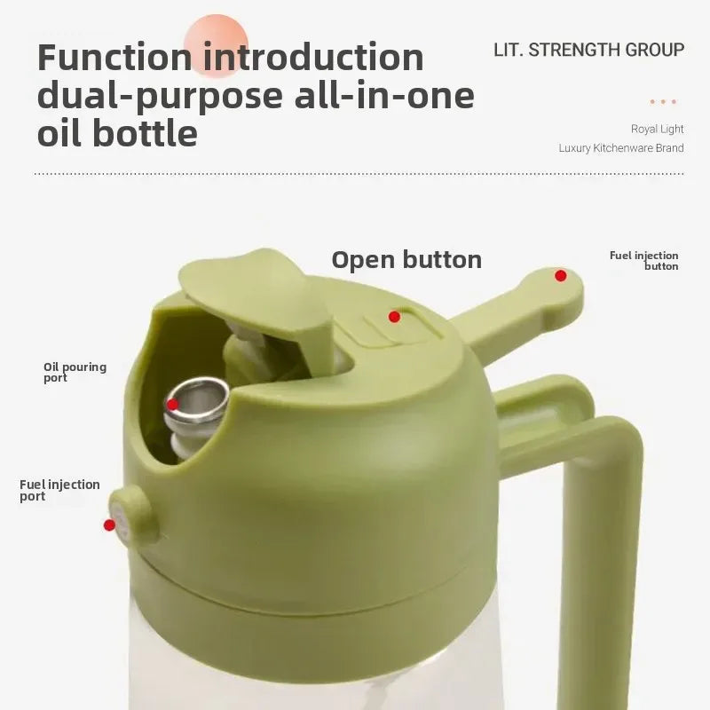 2 in 1 Leakproof Oil Dispenser Bottle for kitchen - Clarify.pk