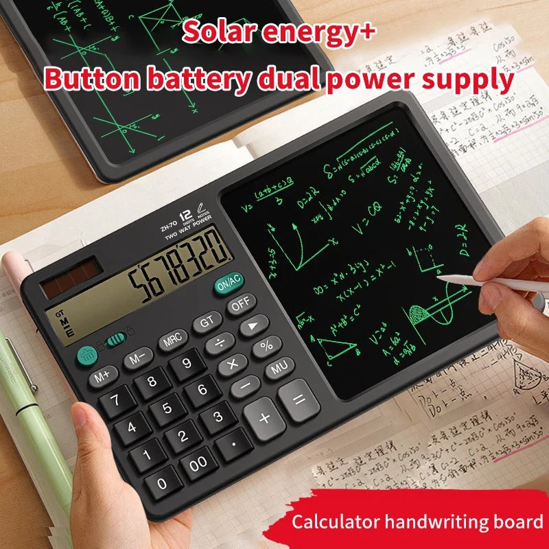 12-Digit LCD Desktop Calculator with Integrated Writing Tablet SRL