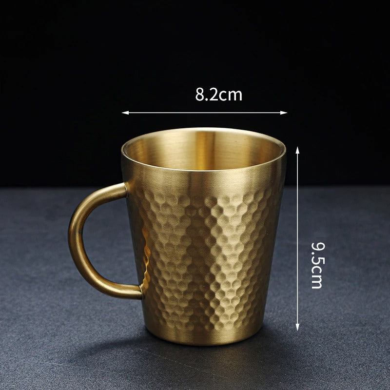 Hammered Stainless Steel Mug - Insulated Coffee Travel Cup IT