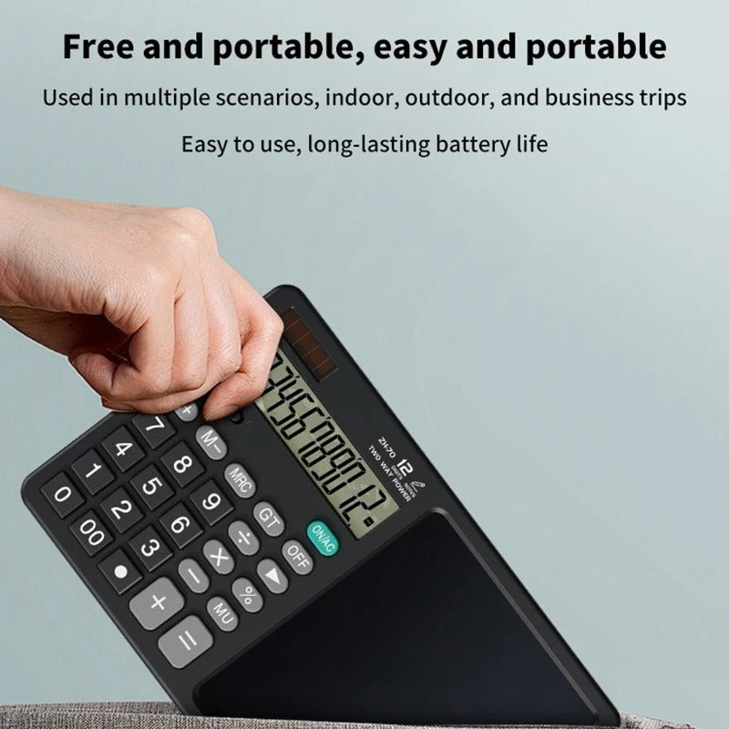 12-Digit LCD Desktop Calculator with Integrated Writing Tablet SRL