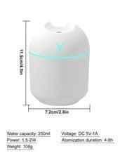 Mini Air Humidifier 250ml with LED Light - Clarify.pk