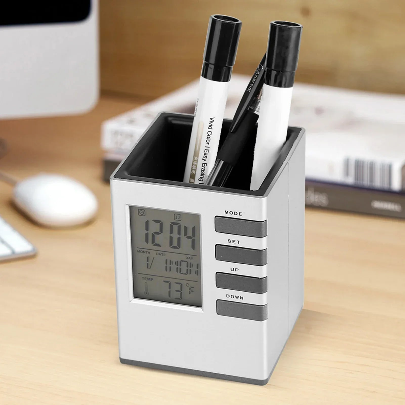 Multifunctional Alarm Clock with Pen Holder - Clarify.pk