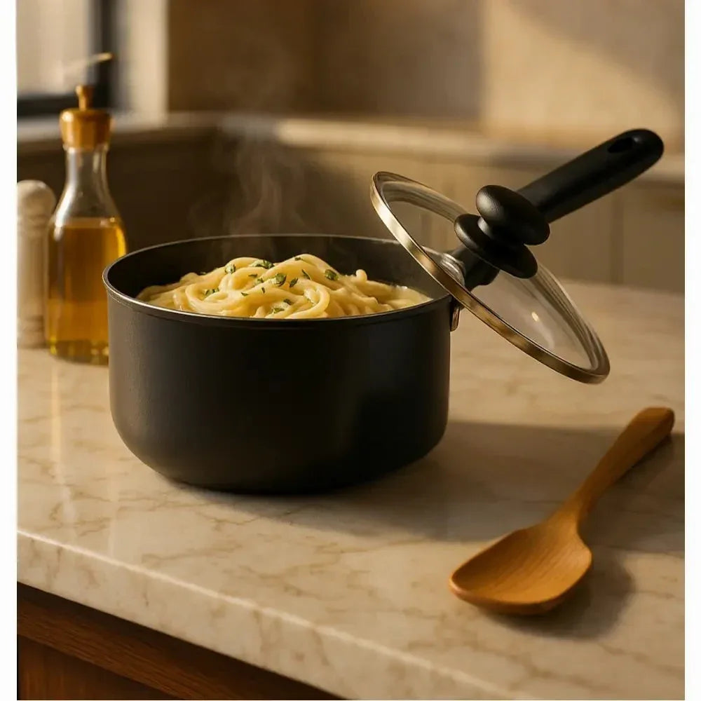 Premium Nonstick Saucepan with Glass Lid – Durable & Easy-Clean - Clarify.pk