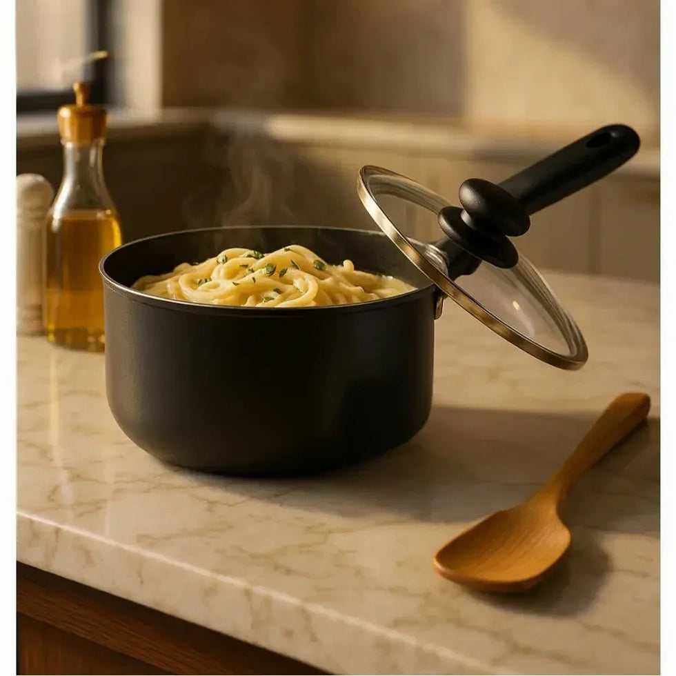 Premium Nonstick Saucepan with Glass Lid – Durable & Easy-Clean - Clarify.pk