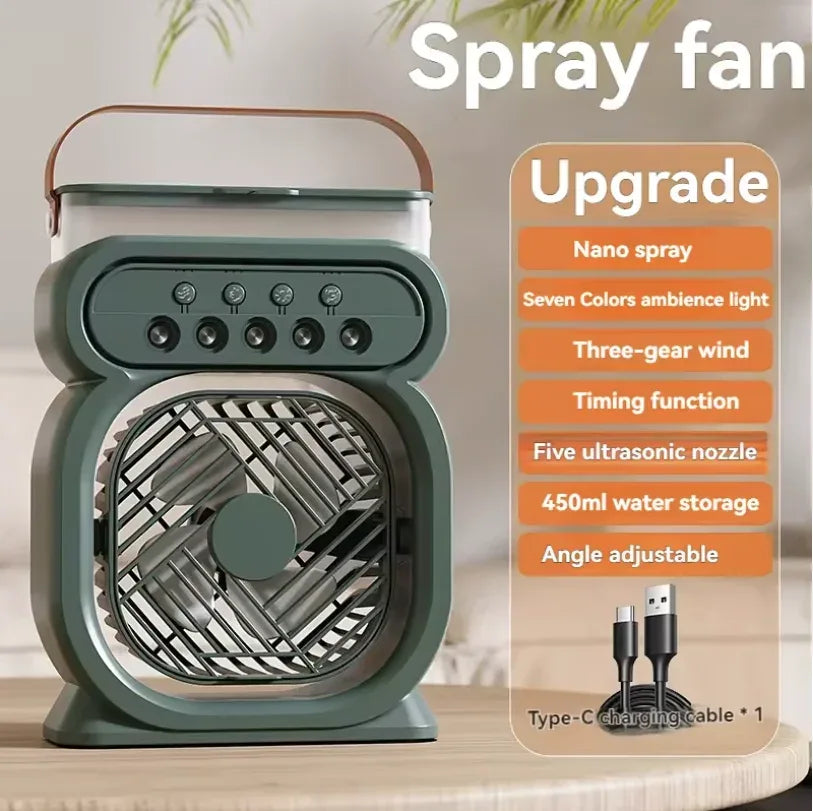 3 in 1 Air Conditioner Water Mist Fan with Night Lamp - Clarify.pk